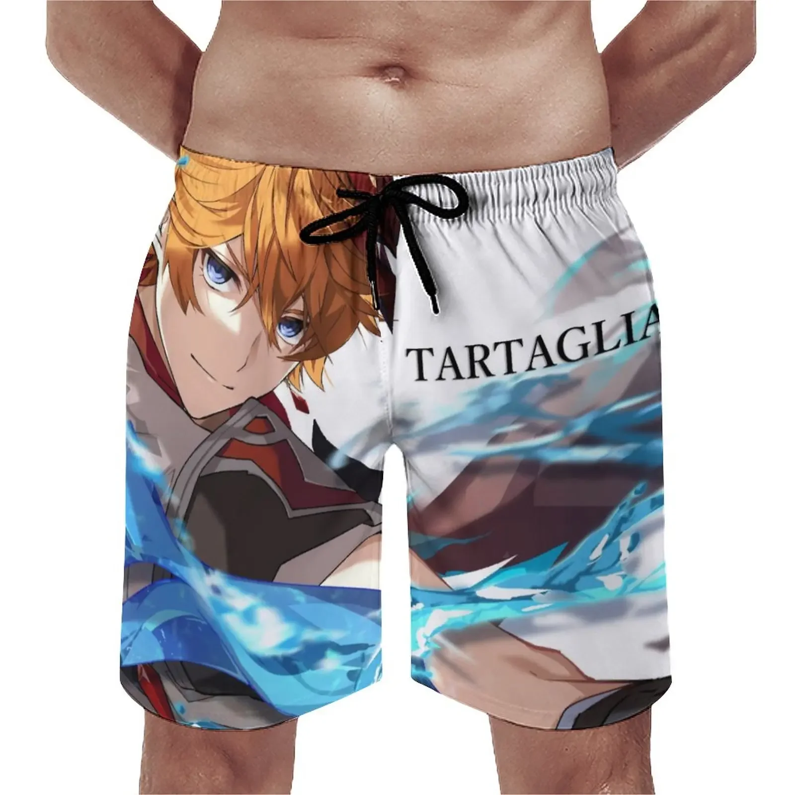 

Genshin Impact Tartaglia Board Shorts Water Control Classic Beach Short Pants Men Print Oversize Swim Trunks Birthday Present