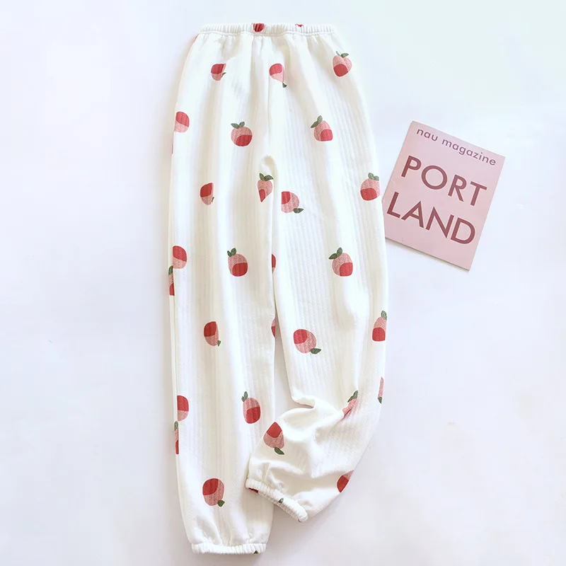 

Утепленные осенне-зимние женские пижамные штаны из чистого хлопка, сохраняющие тепло домашние штаны, пижамные штаны, женские уличные домашние штаны