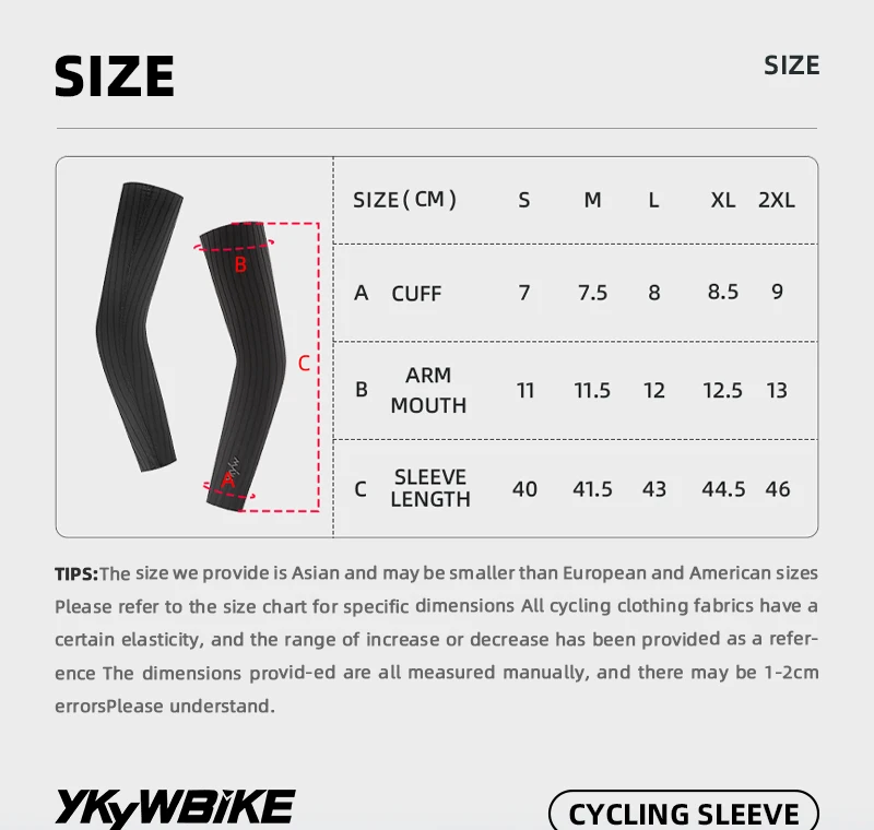YKYWBIKE Radfahren Arm Hülse Aerodynamische Rennrad Arm Wachen Sommer SPF 50+ Fahrrad Aero Arm Schutz Coole Outdoor Arm Hülse – Detail 6