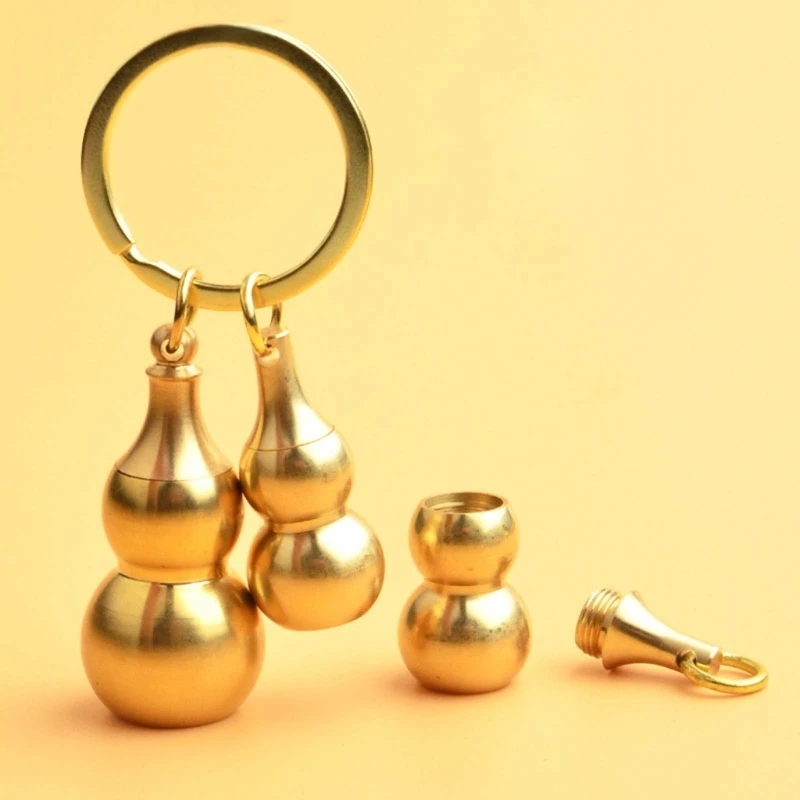  Portable Mini Gourd Brass Sealed Capsules Waterproof Pills Boxes Camping Firstaid