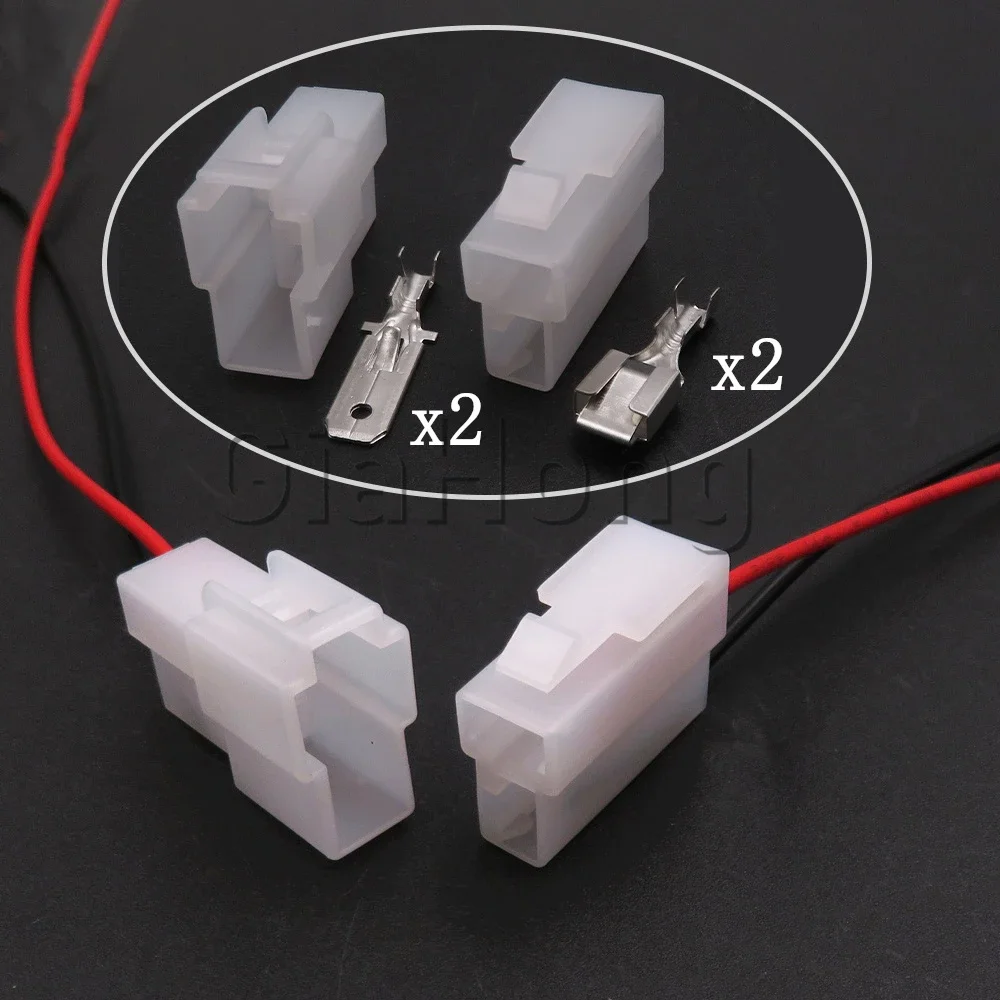 1 Set 2 Ways Parts AC Assembly Car High Current Electrical Connector Auto Large Power Wire Harness Unsealed Socket