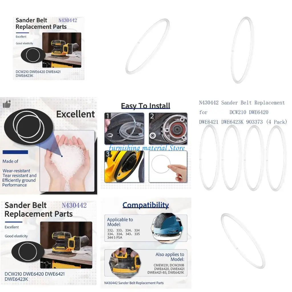 

Y5GD N430442 Heat Resistant Silicone Sander Belt For Power Tool Sanding Applications