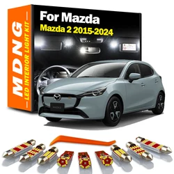 MDNG 8Pcs LED Interior Reading Trunk Light Kit For Mazda 2 Mazda2 2015 - 2017 2018 2019 2020 2021 2022 2023 2024 Car Accessories