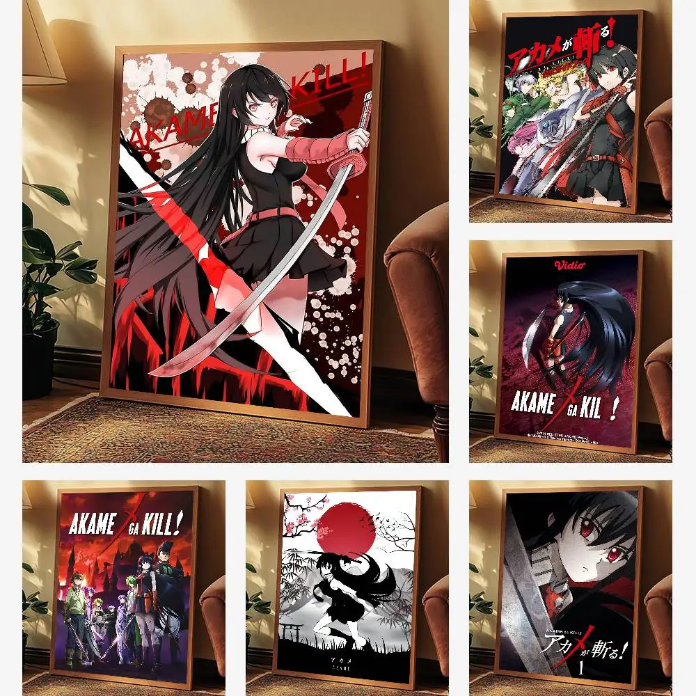 اليابانية الكلاسيكية أنيمي Akame Ga KILL DIY لزجة المشارك ذاتية اللصق الفن ملصق مضاد للمياه مقهى النوم غرفة جدار ديكور #2