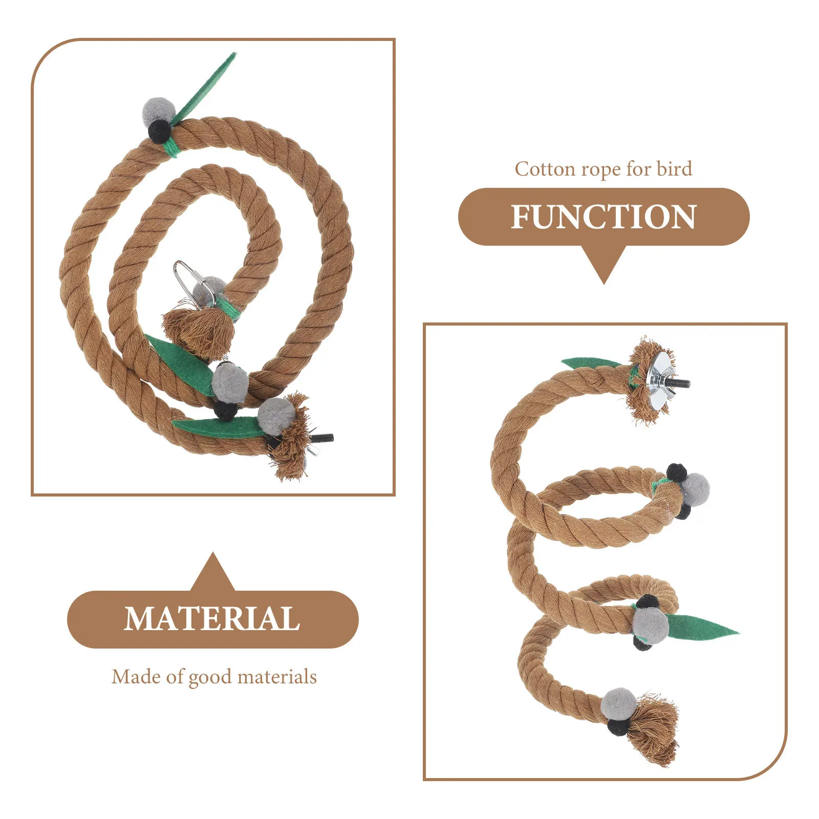 

Bird Cage Accessories Parrot Rope Perch Climbing Rope Hanging Stand Chewing Climbing Perch for Medium Large Birds