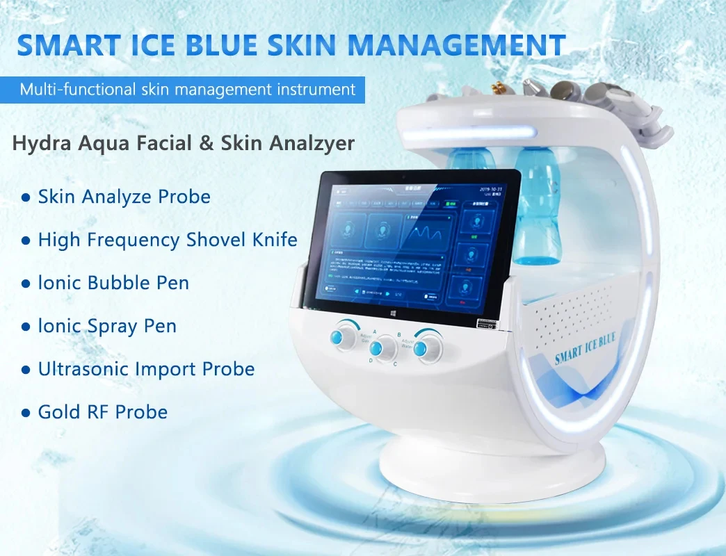 Newest Non-surgery Gold RF Hydra Dermabrasion Ultrasonic Deep Cleansing Skin Care Machine Water Peel Beauty Machine Face Lifting