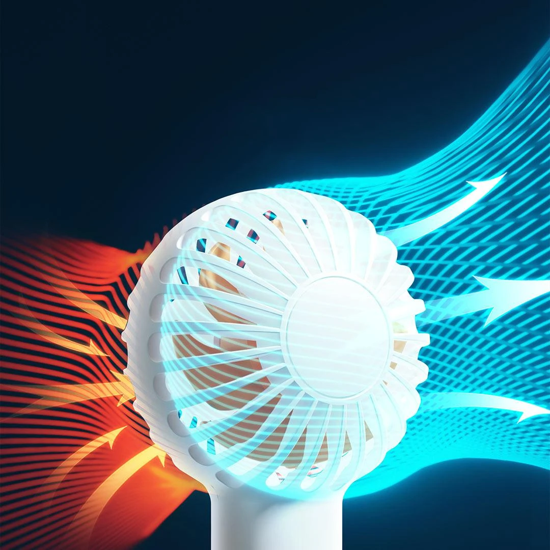 Qualitel-Mini ventilateur portable pour l'extérieur, 1200mAh, interface Type-C, chargement USB, 3ème vitesse, muet