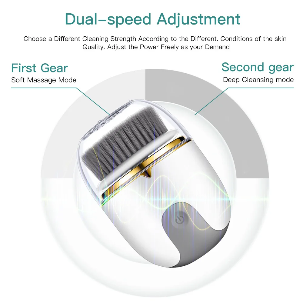 Brosse de nettoyage du visage, dispositif de nettoyage exfoliant électrique, dissolvant de points noirs, masseur de nettoyage en profondeur, brosse de nettoyage du visage