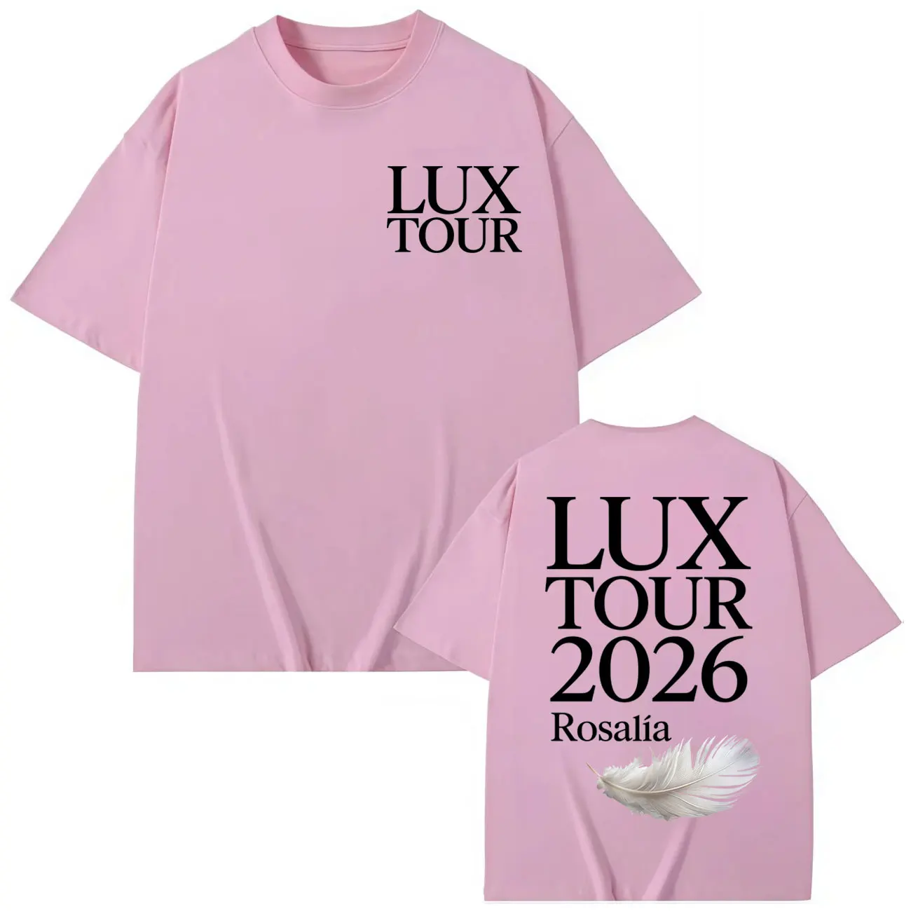 المغني روزاليا لوكس جولة 2026 ميرش تي شيرت موضة البوب الموسيقى قصيرة الأكمام تي شيرت الرجال النساء الصيف عالية الجودة القطن تي شيرت #4