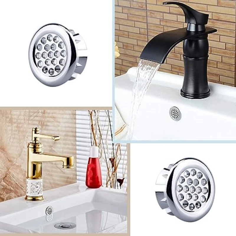 4/2/1Pc Plastic Sink Hole Overflow Cover for Kitchen Bathroom Basin Trim Bath Drain Cap Sink Wash Basin Round Overflow Ring Plug