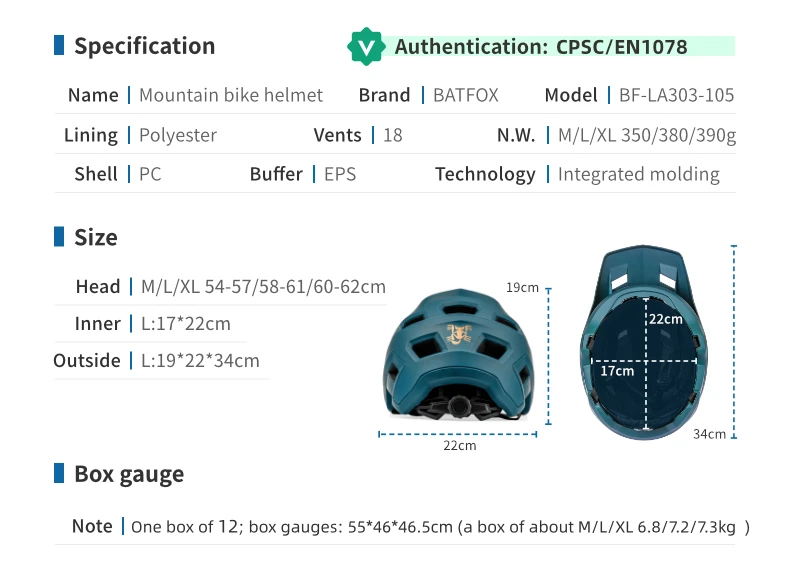 BATFOX Fahrradhelm Speedframe Ultraleichter Fahrradhelm Stoßfester Straßen- und Mountainbike-Schutzhelm Sport Herren Damen MTB Fahrradhelm – Detail 18