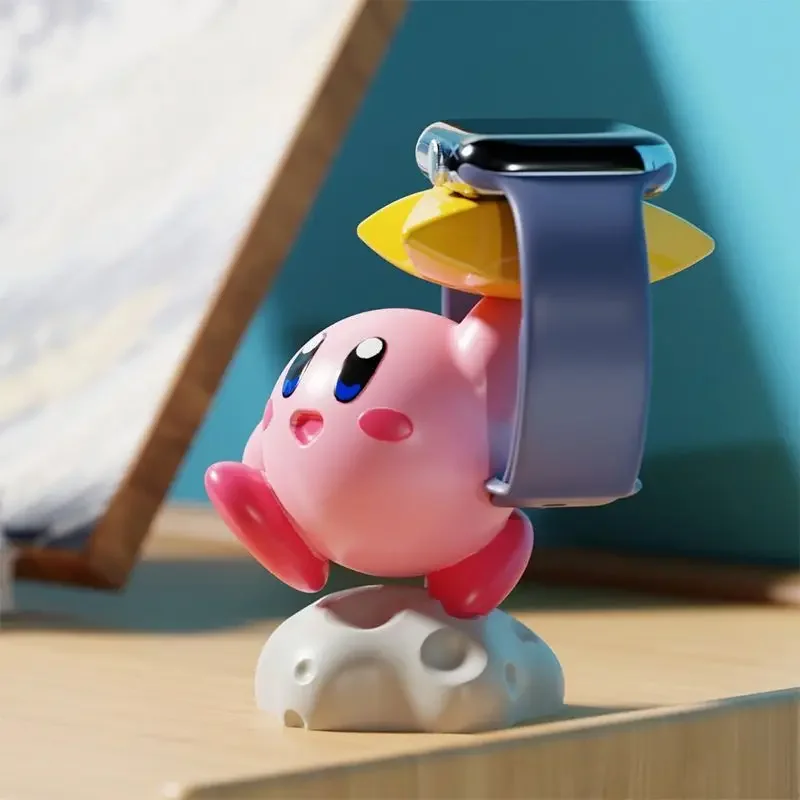 Kawaii Kirby Figure Apple Watch Charger Stand Anime Ornaments Decoration For IWatch 8 7 6 5 4 3 2 Se Currency Charger Stand Toy