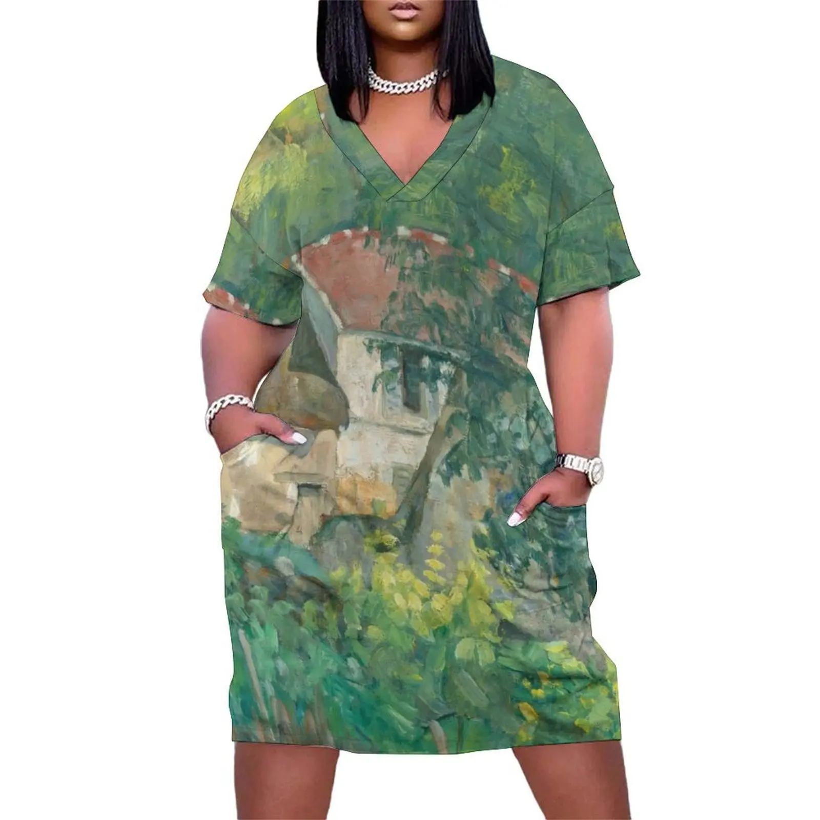 Paul Cézanne, House of Père Lacroix, 1873 Painting Loose Pocket Dress dress korean style Women's skirt