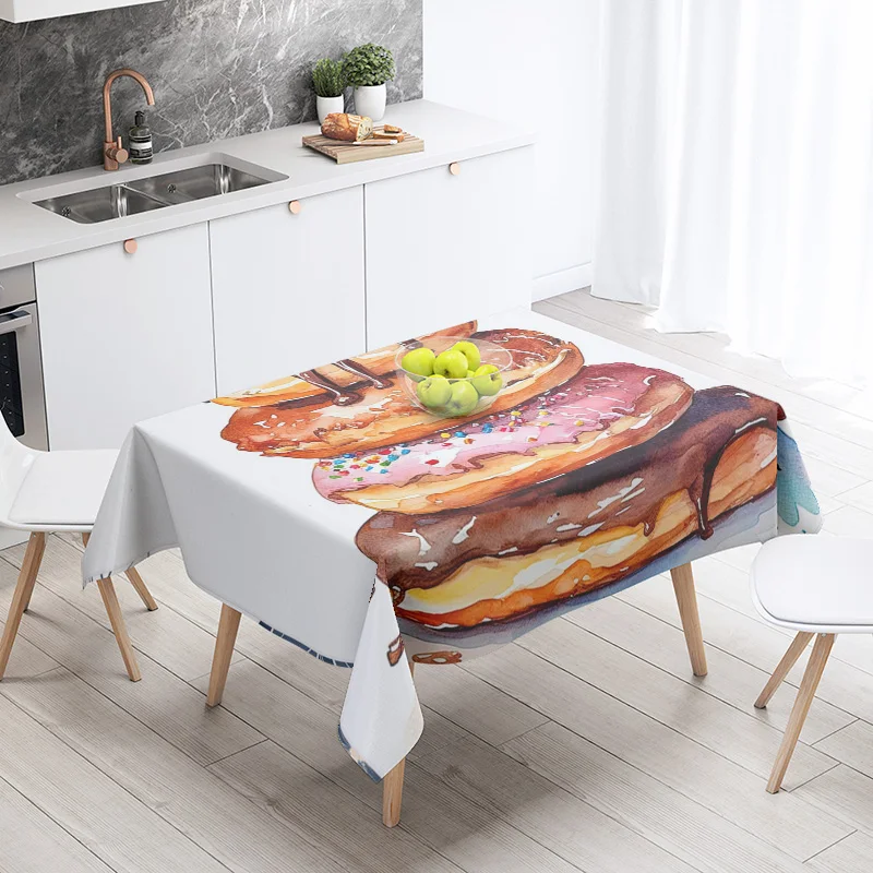 New Abstract Tea Tablecloth Waterproof and Oil-proof Dining Tablecloth Nordic Wind Bar Tablecloth Home Decoration