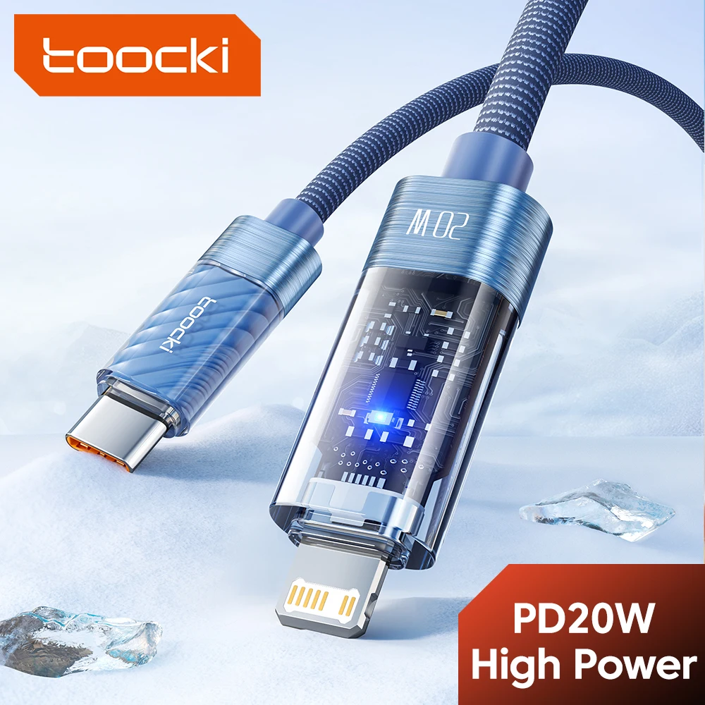 Toocki Typ-C-zu-Lightning-Kabel PD 20W Schnellladekabel mit automatischer Abschaltfunktion und Schutz für iPhone 14 13 12 11 Pro Max 8 7