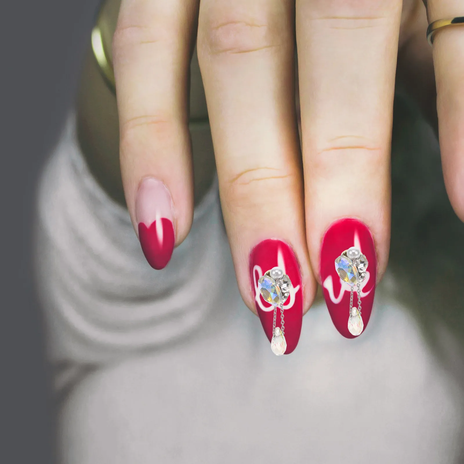 

5 шт. подвесок для ногтей со стразами, модные украшения для маникюра, аксессуары для девочек, материалы для нейл-арта