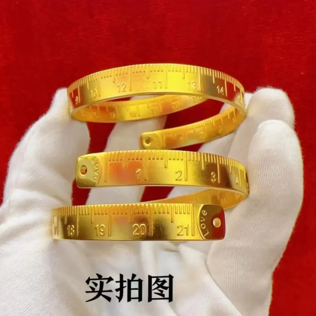 Armband aus 9999 echtem Gold, 24 Karat Liebe in der Nähe, Liebesmaß-Armband, offenes Armband