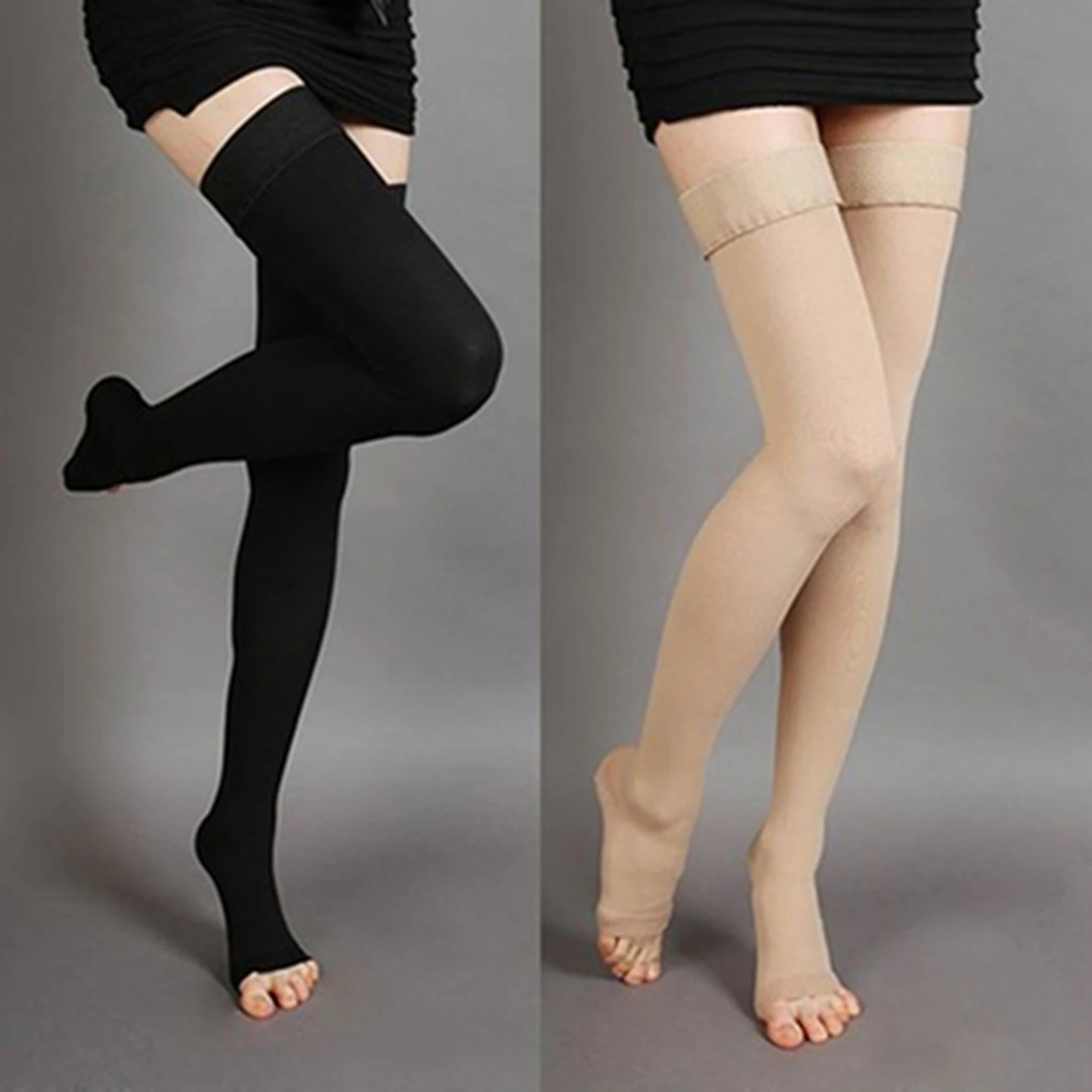 

Unisex Knee-High Varicose Veins Open Toe Socks elastic stockings compression stockings repairing stockings over knee socks