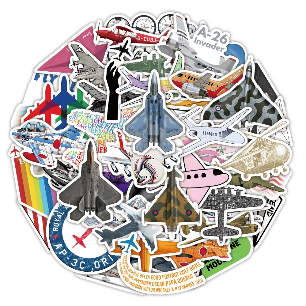 10/30/50PCS Cartoon Airplane Sticker Graffiti iPad Luggage Desk Notebook Car Computer Pattern Scrapbook Toy Decoration Wholesale