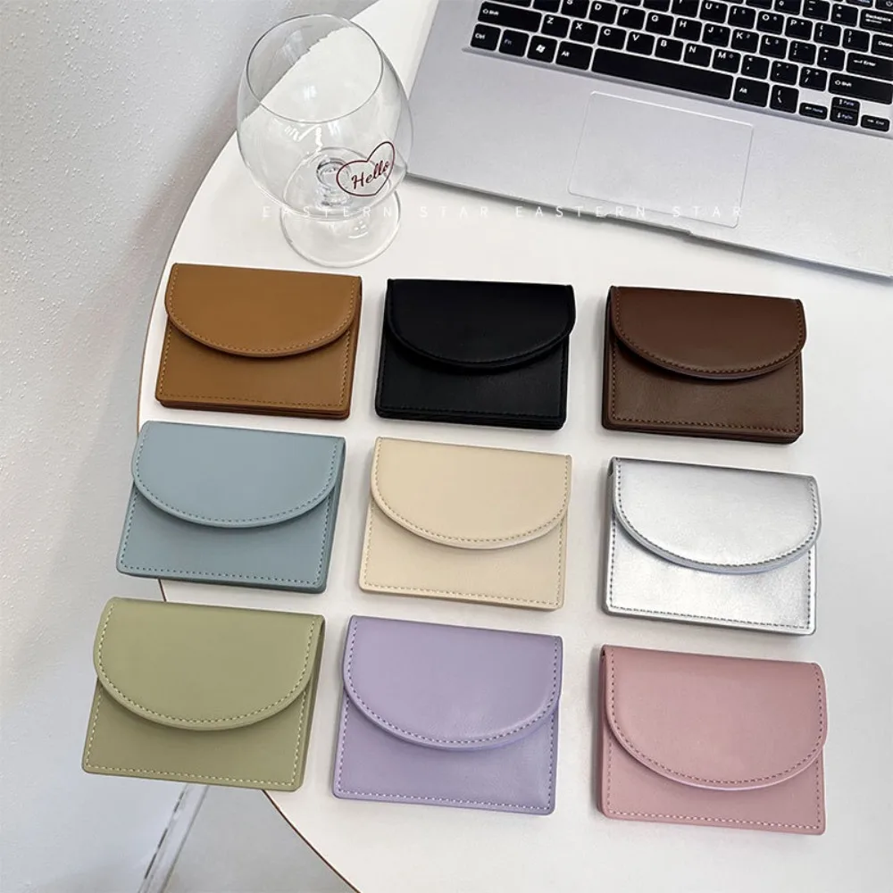 New PU Leather Women Wallets Large Capacity Portable Coin Purse Dopamine Color Small Cash Bag Female