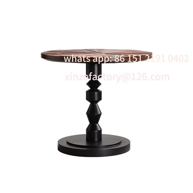 

Customizablesolid wood small round table antique homestay small apartment living room sofa side household small coffee table