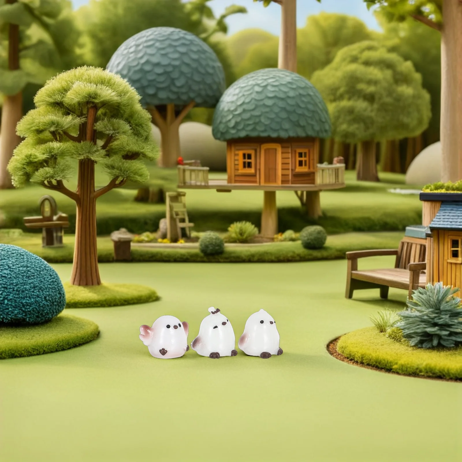 

12 Pcs Micro Landscape Decoration Mini Flower Resin Figure Statuette Cute Animal for Garden Sculpture