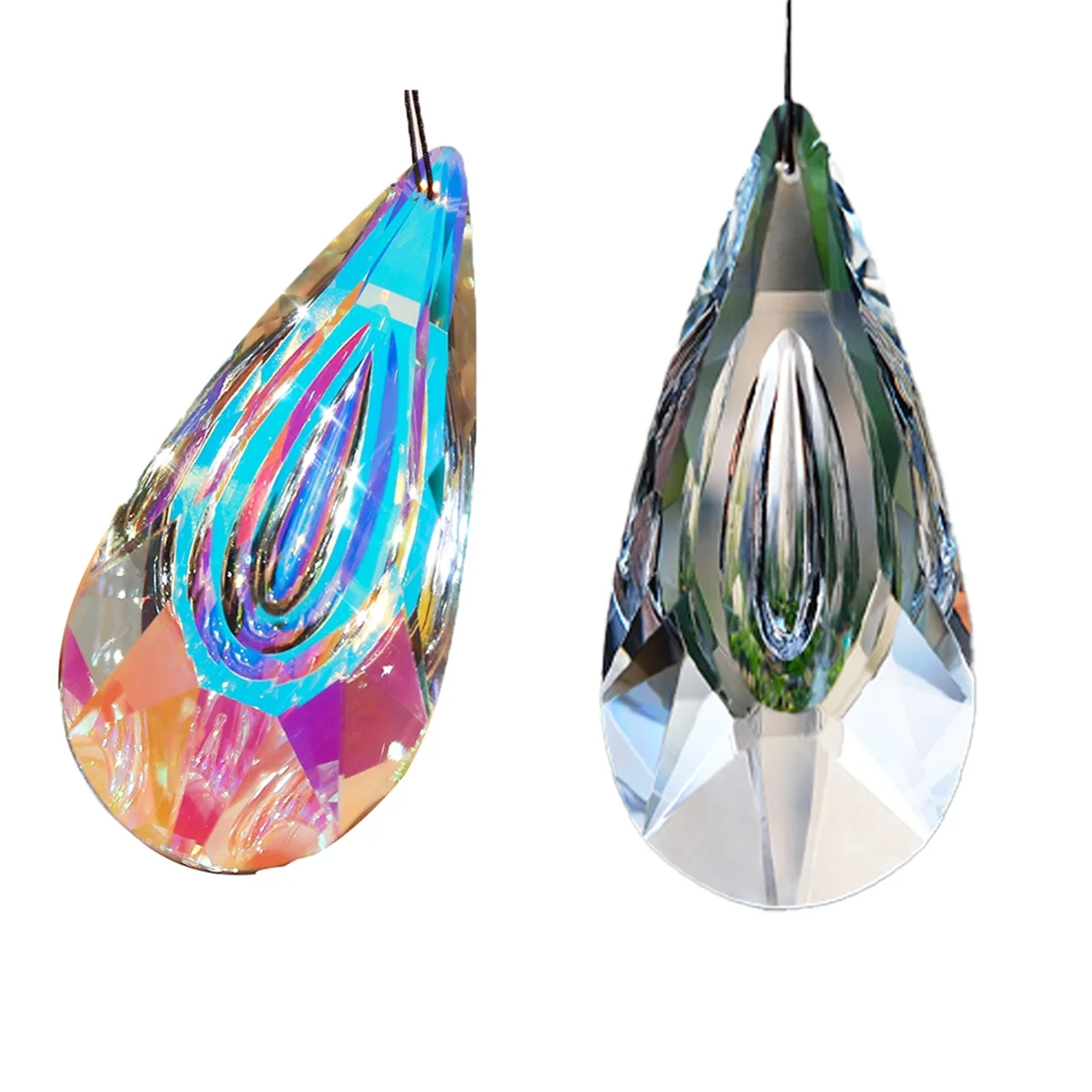 Catcher, 2-Pack Large Prismatic Light Catcher Window Hanging Decorative Rainbow Maker