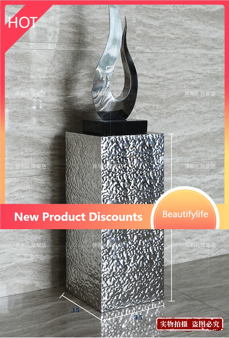 

A13 Stainless steel water ripple base sculpture pier, decorative display table, living room light luxury art base