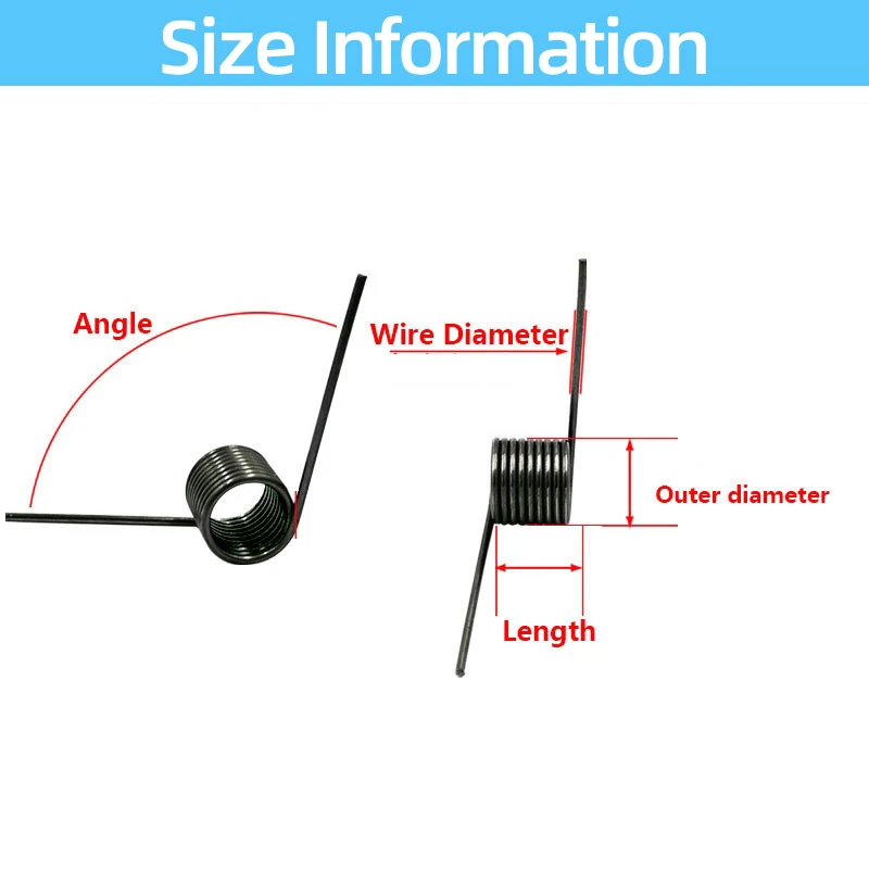 

Creamily 5PCS 65Mn Steel Small V-Shaped Torsion Spring Hairpin Spring Angle 60/90/120/180 Degree Diameter1.0mm