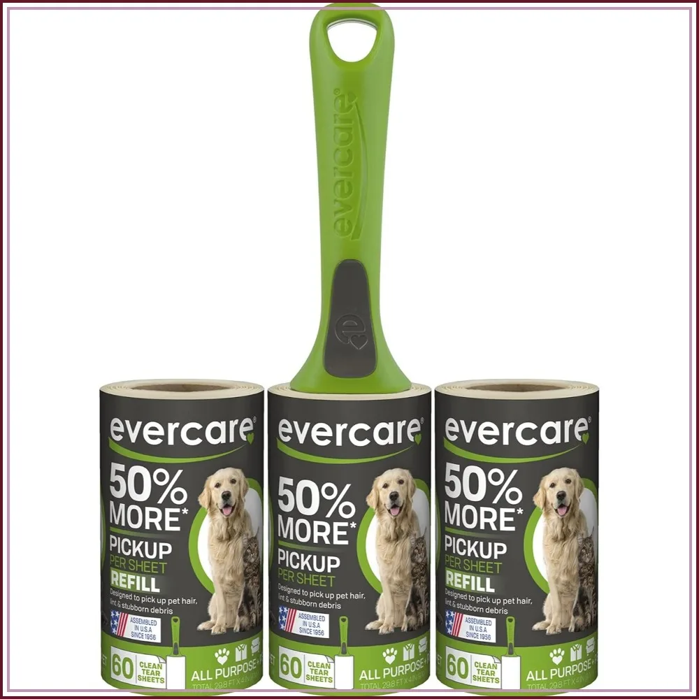 All Purpose Pet Hair Lint Roller with 2 Refills, 180 Total Sheets – Reusable Sticky Roller for Pet Hair, Cat & Dog Hair Remover, Lint Remover for Furniture, Clothing & Cars