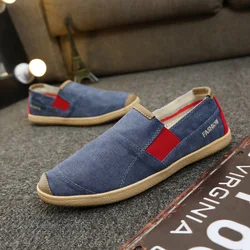 New Breathable and Comfortable One Step Fashion Men's Canvas Anti Slip LightweightDriving Shoes