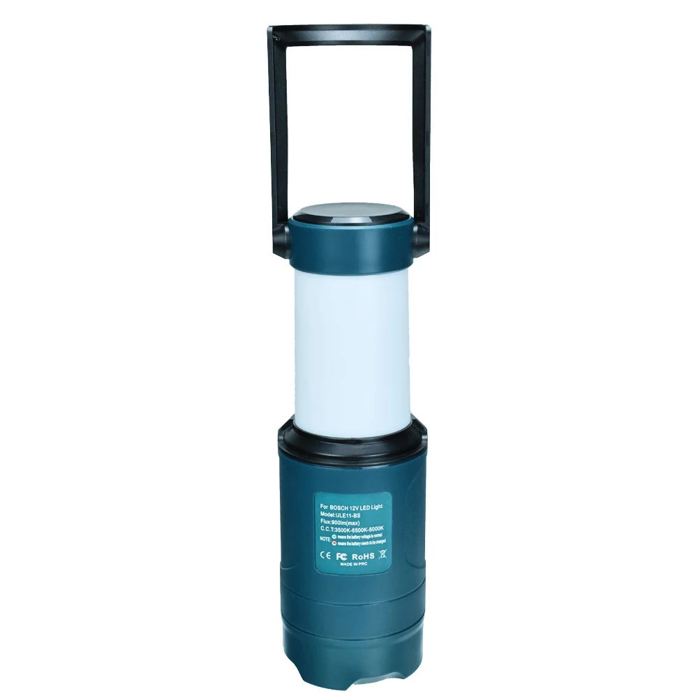 Lampu kerja Led Bosch 9W, lampu darurat, baterai Li-ion 12V, kompatibel dengan baterai Li-ion, lampu genggam maks 900LM