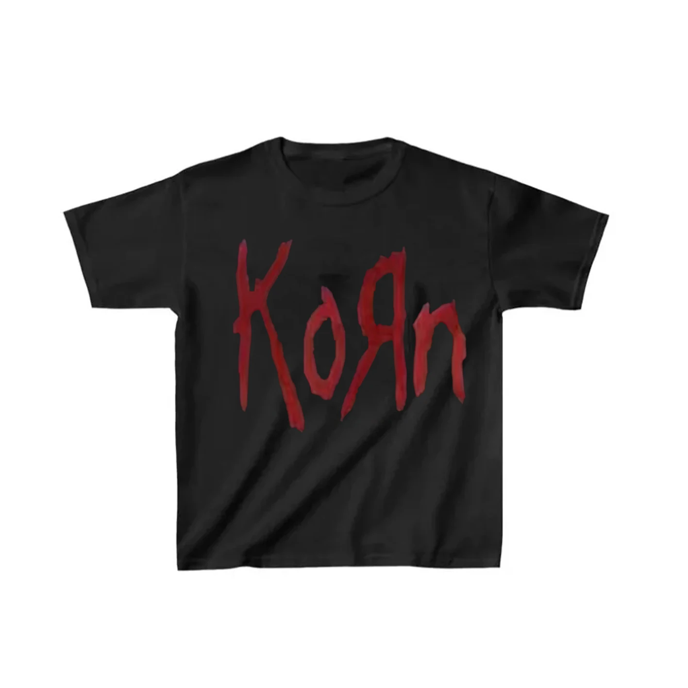 

Summer Kawaii Y2K Retro Pattern Letter IDKHDJ Printed Top Women's Summer Retro Street Harajuku Pattern Fashion Women's T-shirt