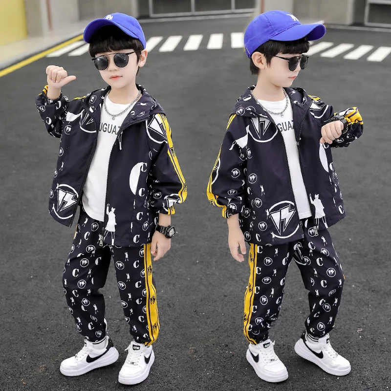 

Boys Coat +Pants Kids Suits 2PCS/Set Cotton 2024 Blue Spring Autumn Cotton Sport Suits Formal Christmas Gift Children Clothing