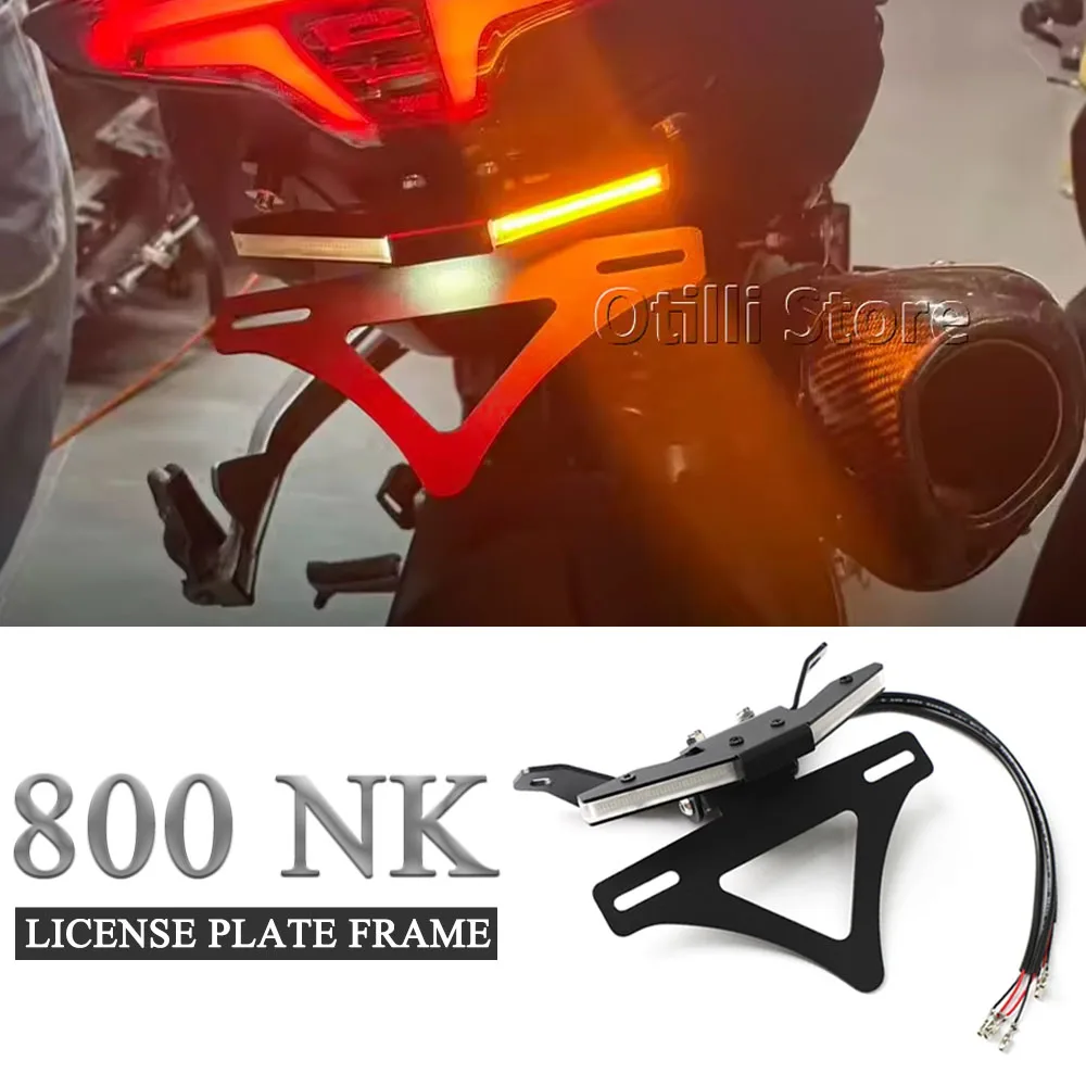 

Fits FOR CFMOTO CF800NK 800NK 800 NK 2023-2026 Rear Short Tail Stock Tailstock License Plate Holder Bracket Turn Signal Light