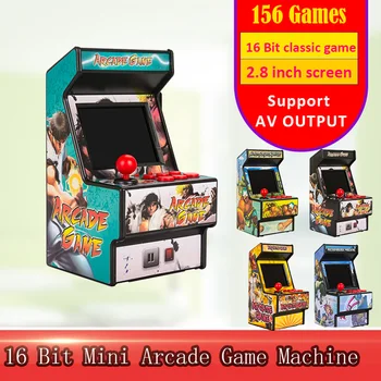 Mini Arcade Handheld Game Console 2.8 inch Screen Built-in 156 Retro Games 16 Bit Portable Video Game Console for Sega AV Output