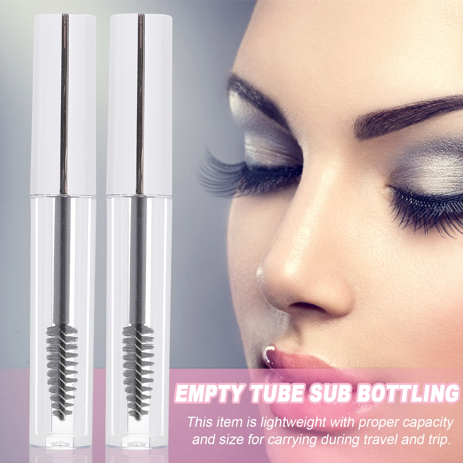 

Mascara Empty Tube with Brush Bottle Funnel Simple Mini Tubes Refillable Abs Eyelash Travel Packing Funnels