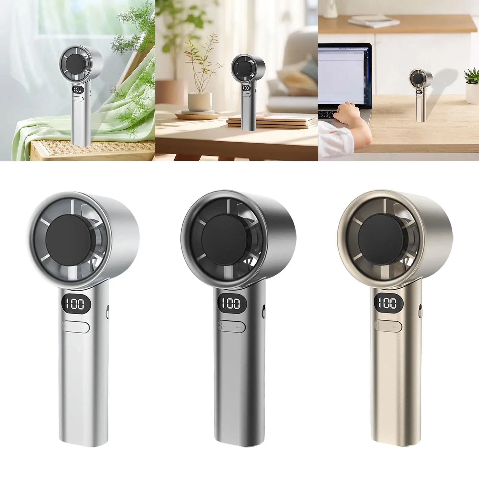 

Ручной мини-вентилятор с цифровым дисплеем, 120 скоростей, регулируемый через USB, портативный для отпуска, летнего праздничного кемпинга, отдыха