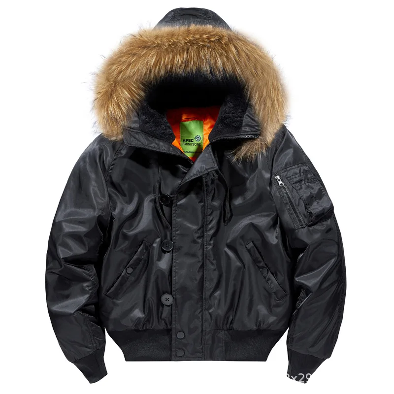 Autumn Winter 2025 New Fashion Men's Casual Trendy Hooded Casual Trendy Loose Pilot Jacket Male Cotton Padded Coat Clothes Tops