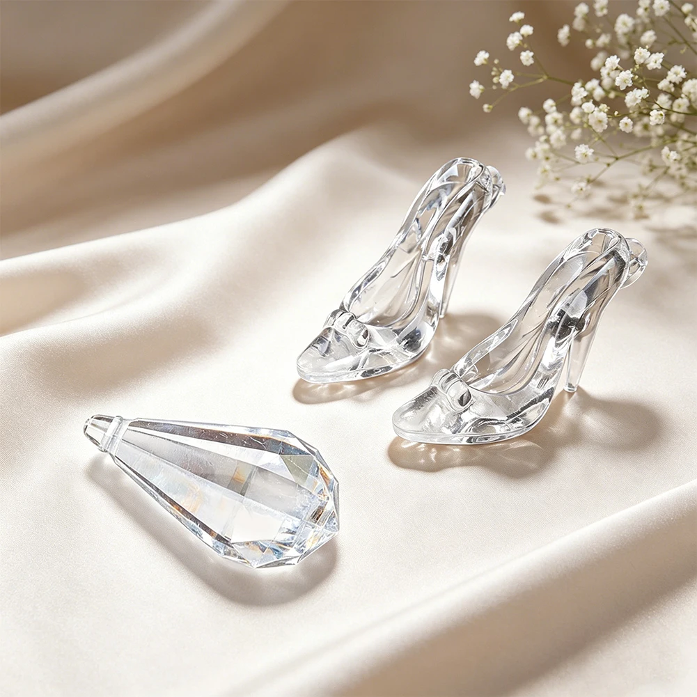 Transparency Acrylic Teardrop Shaped High Heel Pendant Imitation Crystal Ornament Holiday Party Atmosphere Decoration Accessory