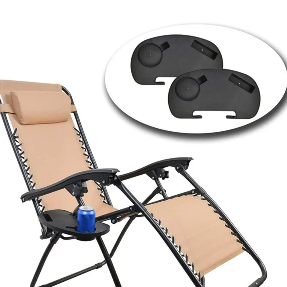 Folding Camping Chair Armrest Cup Holder With Phone Slot Clip On Side Table For Drinks Snacks Portable Storage Tray For Outdoor