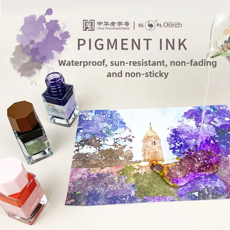 

Ostrich 24 Colors Morandi Fountain Pen Ink Waterproof Artist Grade Calligraphy Ink for Watercolor Sketching School Ink Supplies