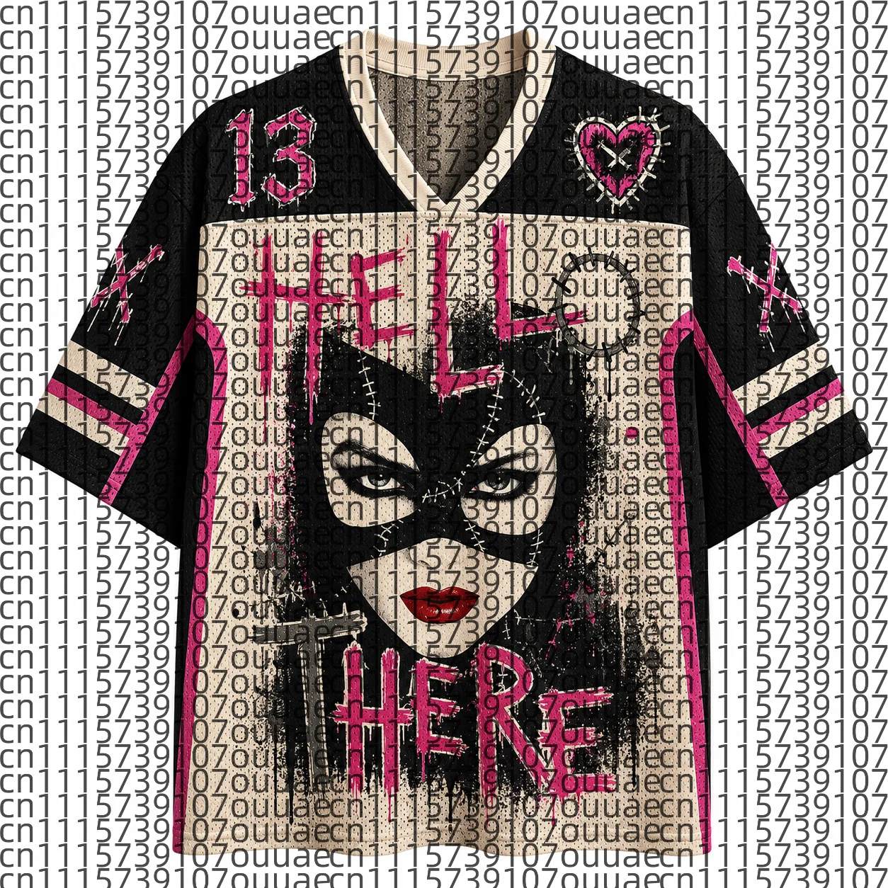 2026 Popular 80s Themed Sports Fashion Short Sleeved V-neck Mesh Streetwear Retro Band Movie Game Fan Gift T-shirt