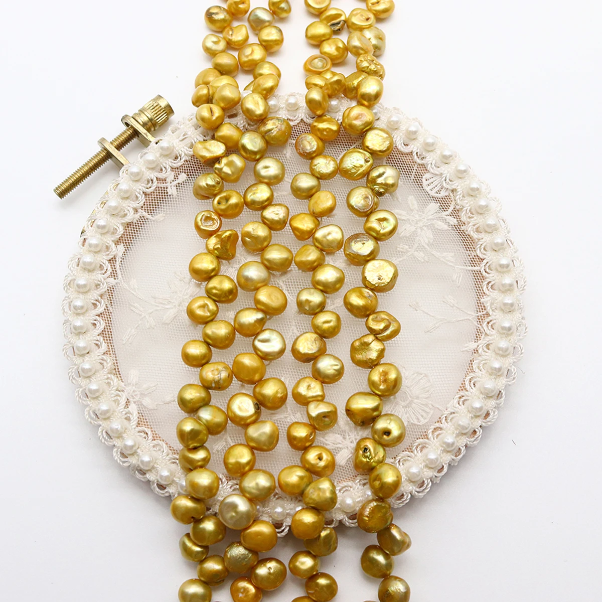 Charming Golden Pearl Beads Irregular Natural Freshwater Pearl Beads Jewelry Making DIY Necklace Bracelet Accessories Gift