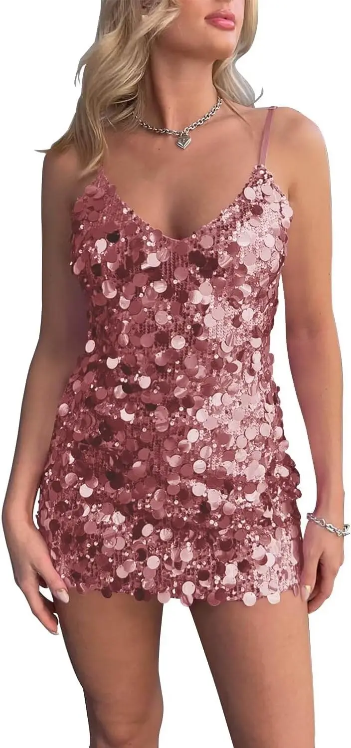 

Sequin Short Homecoming Dresses for Teens 2026 Sparkly V-Neck Mini Prom Cocktail Party Gowns Cocktail Graduation Dress