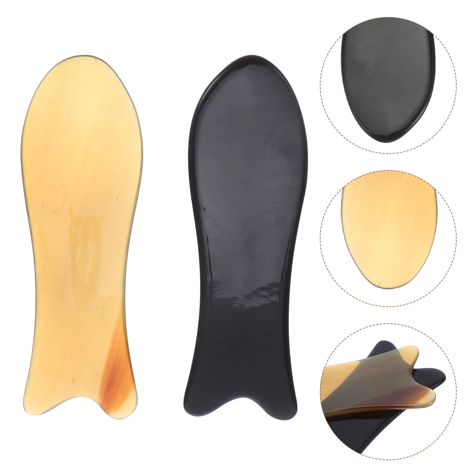 

2pcs Portable Guasha Board Smooth Edge Facial Massage Tool For Pain Relief Durable Scraping Stick Home Use Beauty Care Supply