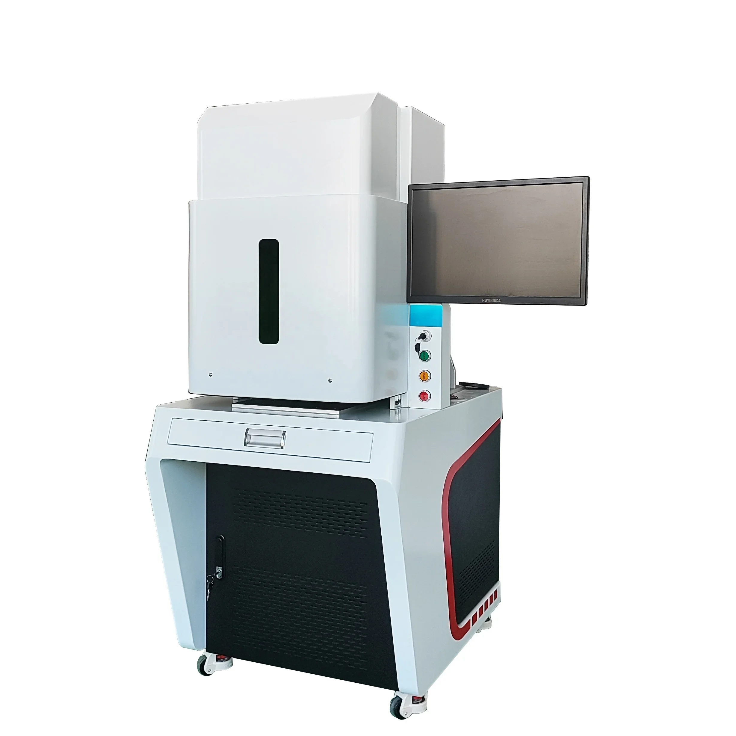 Fiber Laser Marking Engraving Machine Engraver High Precision With Full Enclosed Cabinet 7000Mm/s Fast Marking Speed 30W