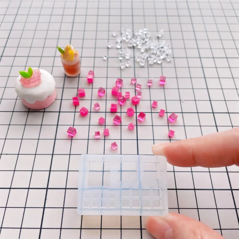 Miniature Mini Sugar Cube Ice Cube Silicone Mold UV Glue Drop Glue Handmade DIY Simulated Pulp Fruit Grain Rapid Molding Tool