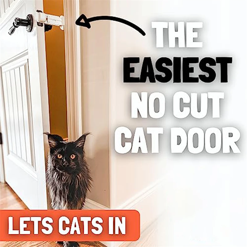 Easy to Install Home Adjustable Cat Litter boxes Fast Fle Keeps Dogs Out Pet Gates Latch Strap Cat Door Cat Door Holder Latch