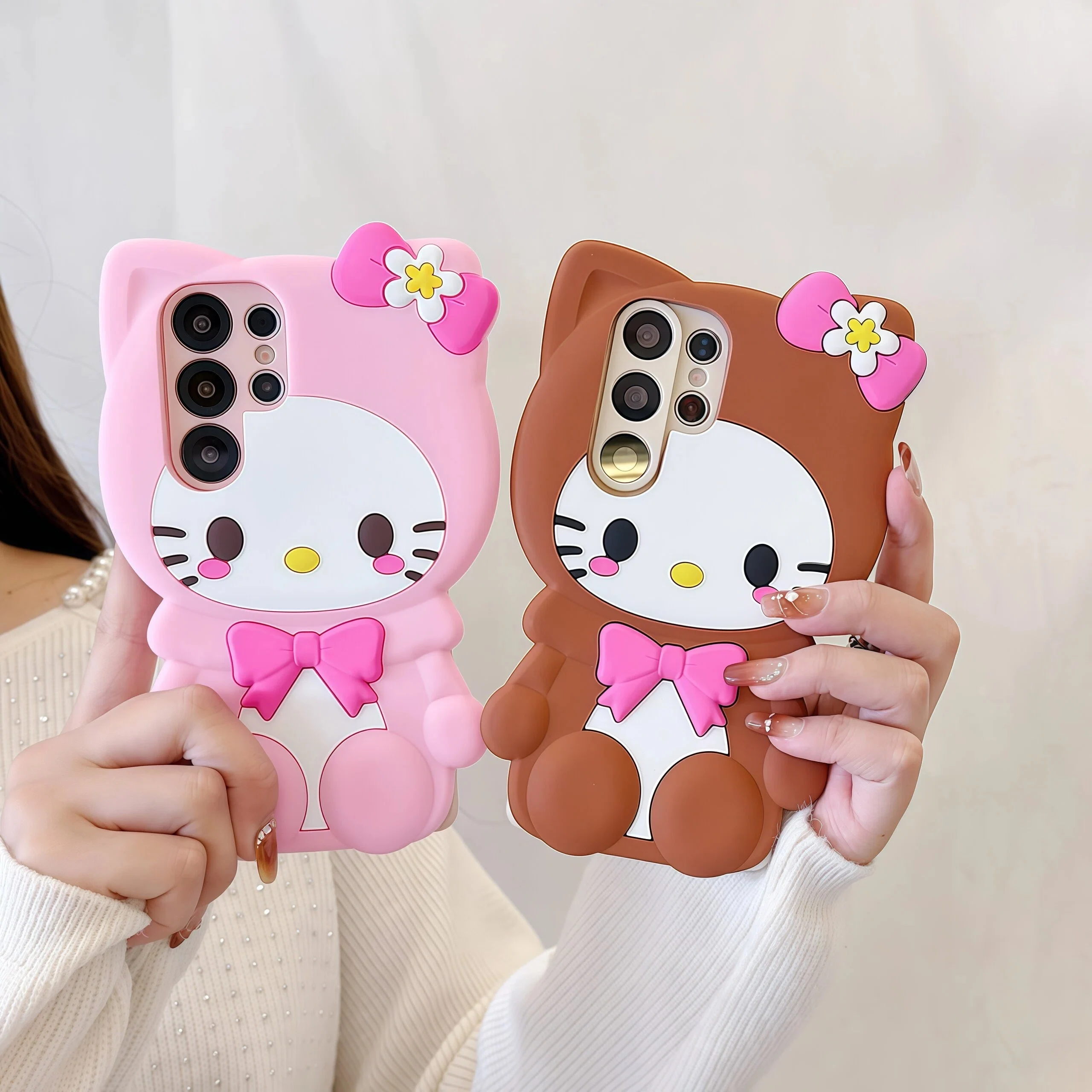 Kawaii Sanrio HelloKitty Doll Case For Samsung Galaxy S26Ultra S25 S24 S23 S22 Plus FE A57 A37 A17 A07 A56 A36 A26/16 Soft Cover